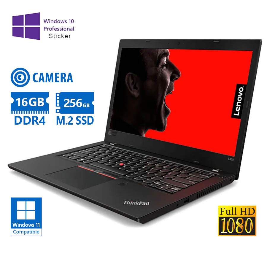 Lenovo ThinkPad L480 i5-8250U/14``FHD/16GB DDR4/256GB M.2 SSD/No ODD/Camera/10P Grade A Refurbished