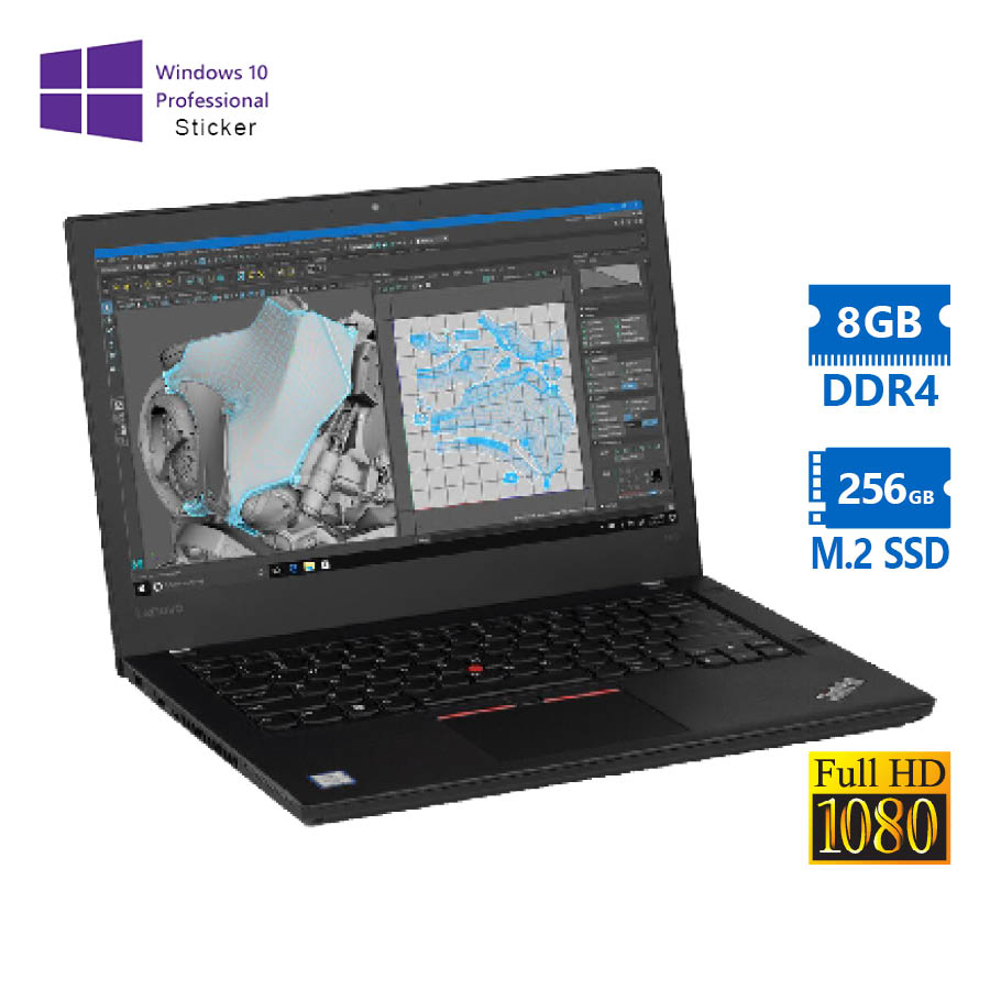 Lenovo (A-) ThinkPad T470 i5-6200U/14”FHD/8GB DDR3/256GB M.2 SSD/No ODD/10P Grade A- Refurbished Lap