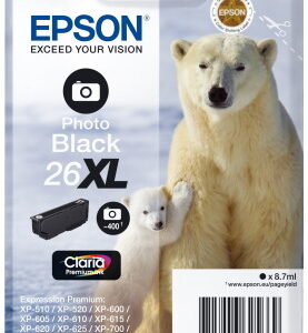 Ink Epson T263140 XL Photo Black with pigment ink
