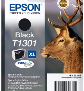 Ink Epson T13014010 Black with pigment ink new series Stag-Size XL (25,9ml)